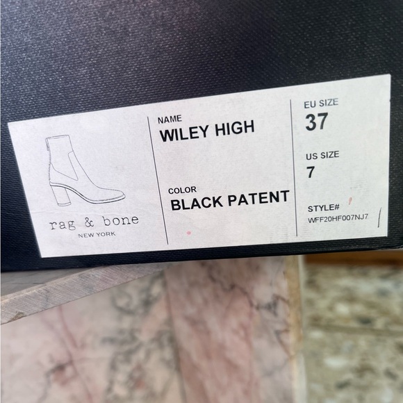 Rag & Bone Wiley High Patent Leather Boot In Black - Picture 3 of 13